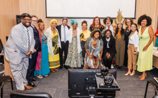 Secretaria Narubia Werreria, secretária executiva Cristiane Freitas e diretora de Proteção aos Quilombolas, Ana Mumbuca, estiveram em Brasília para assinatura da portaria 