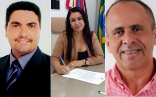 A`esq. presidente da Câmara, Cleber Pinto Cavalcante, prefeita de Caseara,  Ildislene Santana e vice-prefeito,  Francisco Neto