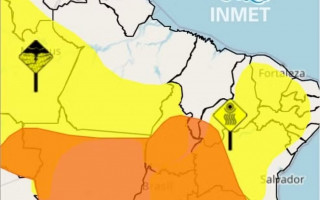 Já o alerta laranja para onda de calor, que representa perigo, vai até este domingo (17).