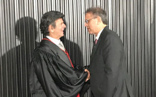 Marcelo Miranda cumprimentou o ministro Luiz Fux e desejou sucesso na condução do TSE nas eleições em 2018