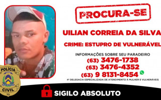 Uilian Correia da Silva, 32 anos, é investigado pelo estupro da própria sobrinha que está desaparecida. 