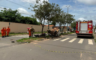Colisão ocorreu no cruzamento da Av. Brasil com a rua 10. 