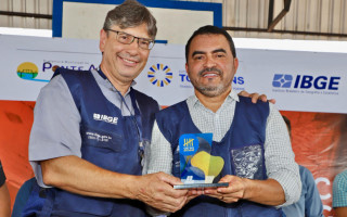 No evento, foram entregues troféus para os parceiros da realização do Censo Demográfico 2022