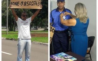 Edvaldo de Mendonça conseguiu emprego de vigilante após pedir trabalho em semáforo.