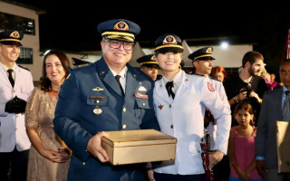 O coronel Peterson Queiroz de Ornelas participou de uma das formaturas da turma
