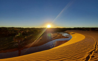 O pôr-do-Sol nas dunas é um dos espetáculos oferecidos pelo Jalapão