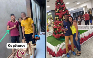 À esq., Pedro Neto, de 14 anos, e à dir., casal Elivon Sousa, 39 anos e Lindalva Reis de Sousa, 52 anos. 