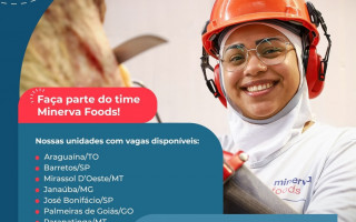 Unidades da Minerva Foods de Araguaína e outras cidades estão contratando!