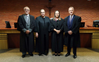 Eleitos para o biênio 2025/2027, desembargadores Adolfo Amaro, Jacqueline Adorno, Maysa Vendramini e Pedro Nelson (Esq p/ dir)