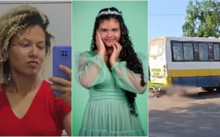 Bruna Karlla e Thayla Suelen morreram em acidente envolvendo uma moto um ônibus escolar. 