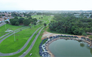 Eco Parque recebeu iluminação em LED, grama, paisagismo, lago, cascata, academias a céu aberto e pistas de ciclismo