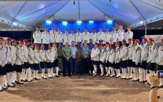 Amélio Cayres durante a solenidade de incorporação no Colégio Militar em Augustinópolis