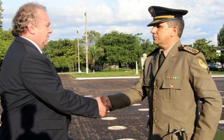 Governador Mauro Carlesse durante cerimônia de troca de comando.