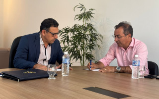Presidente da AEM, Ronan Dorneles de Sousa, se reúne com o prefeito de Araguaína, Wagner Rodrigues, para tratar da implantação da sede da Agência de Metrologia no município.