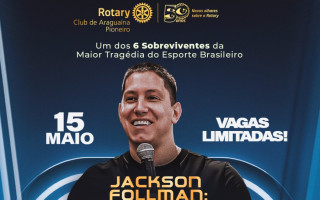 Palestra de Jakson Follmann será parte da celebração do Jubileu de Ouro do Rotary Club