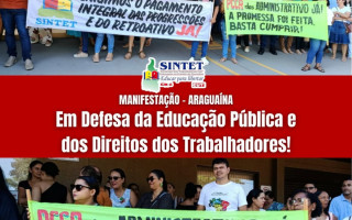  Professores da rede municipal protestaram em frente ao gabinete do prefeito Wagner Rodrigues em Araguaína