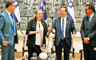 Wanderlei Barbosa com o governador de Rondônia, Marcos Rocha, e o presidente do Estado de Israel, Isaac Herzog