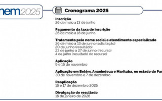 Candidatos têm até sexta-feira (13) para se inscrever no Enem 2025; Tocantins já registra mais de 42 mil inscritos. Exame volta a oferecer certificação do ensino médio e provas acontecem em 9 e 16 de novembro.