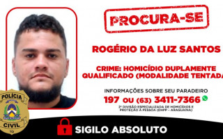 Informações sobre seu paradeiro podem ser fornecidas à 2ª Divisão, por meio do telefone/WhatsApp (63) 3411-7366. O anonimato é garantido 