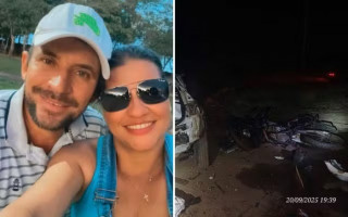 Rosimara Ferreira e de Wellitom Vieira morreram em acidente na BR-153, em Campinorte, enquanto estavam indo comprar carne.