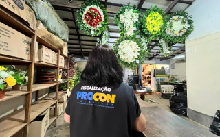 FOTO ASCOM PROCON- GOVERNO DO TOCANTINS. Entre as coroas, a maior variação foi na coroa de flores naturais (média), com diferença de 71,05%, sendo encontrados valores entre R$ 380,00 e R$ 650,00.