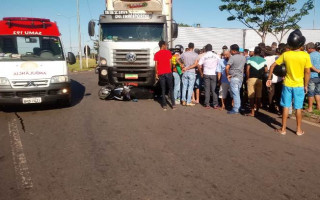 Acidente ocorreu na rotatória da BR 153, na Vila Couto Magalhães.