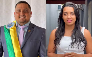 Sandrimar Alves (UB) e a sobrinha e secretária, Tauana Ferreira da Silva Moraes