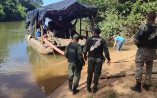 A Operação desarticulou um garimpo ilegal. 
