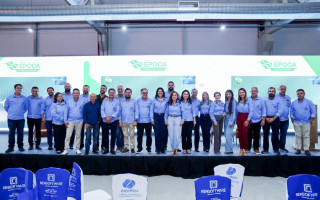 Autoridades, empresários e organizadores durante a abertura da EPOCA Casa & Construção, em Araguaína.
