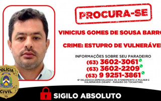 Divulgação da Polícia Civil do Tocantins com informações do procurado
