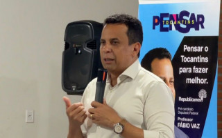 Pré-candidato a deputado federal Fábio Vaz durante Caravana Pensar Tocantins em Pedro Afonso 