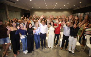 Fábio Vaz e Rejane participaram de ato político que reuniu apoiadores em Araguaína
