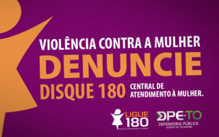 Disque 180 para denunciar violência contra a mulher.