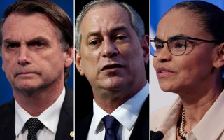 Jair Bolsonaro, Ciro Gomes e Marina Silva