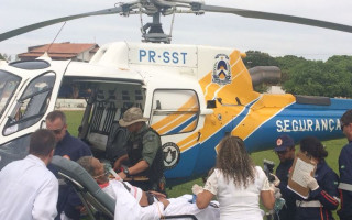 Minutos depois, o helicóptero do CIOPAER pousou no Hospital Geral de Palmas