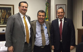 Gilberto Kassab, Ministro das Comunicações do Governo Temer, Pedro Quaresma e senador Vicentinho