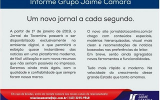 Fim da versão impressa do JTO