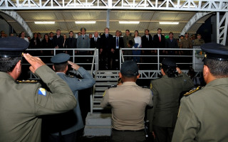 Governador Mauro Carlesse durante solenidade no Quartel do Comando Geral da PM