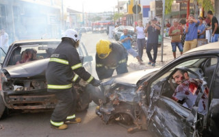 As vítimas, gravemente feridas, ajudaram a mostrar as consequências da imprudência no trânsito