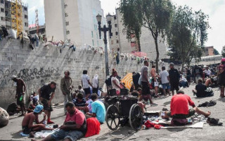 Usuários de drogas na região da cracolândia, no centro de São Paulo