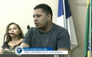 Presidente de bairro do Setor Alto Bonito, Kaik Aparecido Lima