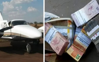 Aeronave apreendida em Piracanjuba com R$ 500 mil
