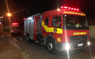 Corpo de Bombeiros no local da ocorrência