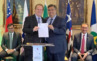 Carlesse e Flávio Dino, em São Luís-MA