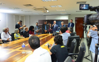 Presidente da Assembleia Legislativa, Antonio Andrade, concedeu entrevista coletiva nesta terça-feira