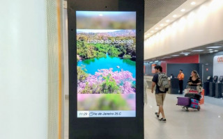 Totem no Aeroporto de Santos Dumont exibe vídeos sobre os atrativos do Tocantins