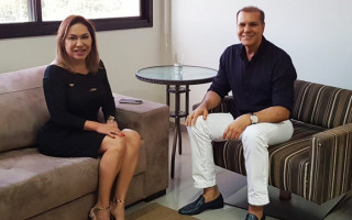 Presidente da metropolitana do PSDB-TO, Luana Ribeiro, e o presidente estadual, Ataídes Oliveira.