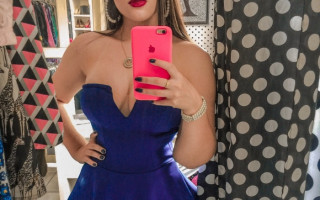Yasmine Moreira vestida numa peça de R$ 30,00