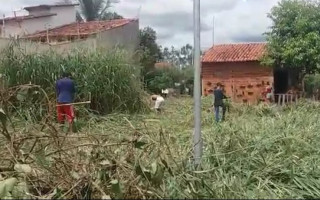 Moradores se uniram para limpar lote abandonado, localizado na rua 25 esquina com  rua 30. 