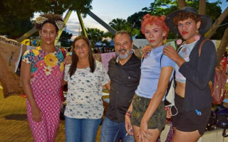 Valdirene Cesária e Leador Machado participaram de Ato do Dia da Mulher na Praça das Nações